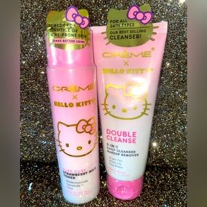 Creme Shop & Hello Kitty Strawberry Milk Toner & 2 in 1 Daily Cleanser